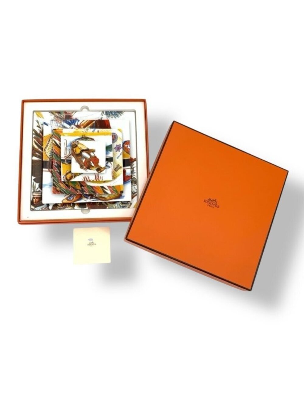 Hermes Plate Set of 5 Indian Pattern Multi